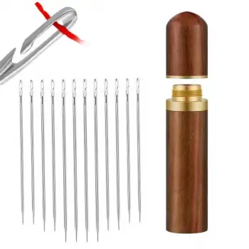 New 30 Adet İğneli Ahşap Kutulu Dikiş İğne Seti