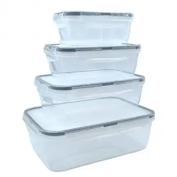 New 4lü İç İçe Sızdırmaz Contalı Kilitli Kapaklı Plastik Erzak Saklama Kapları LC315