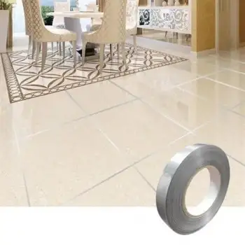 New 50 Metre Fayans Arası Şerit Dekoratif Yapışkan Renkli Dekor Su Geçirmez Sızdırmaz Gümüş Bant