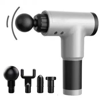 New 6 Farklı Seviyeli Titreşimli 4 Farklı Başlıklı Büyük Boy Masaj Tabancası