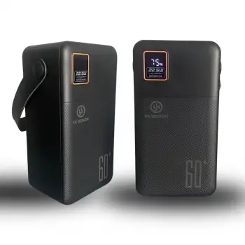 New 60000 mAh 5 Cep telefonunu Aynı Anda Şarj Edebilen Pil Ekranlı El Fenerli Hızlı Şarjlı Powerbank