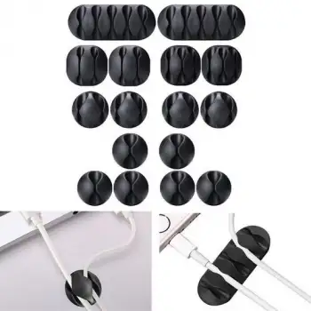 New Çok Amaçlı Kablo Tutucu Akrilik Güçlü Yapışkanlı Organizer Düzenleyici 16 Parça Set Kolay Ku