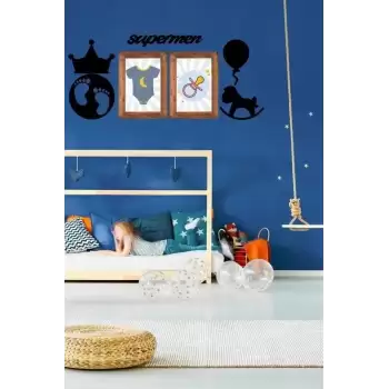 New DECO103 Supermen Dekoratif Duvar Süsü Tablo Aksesuar Ahşap Tasarım Hediye Pano Sticker Seti