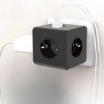 New Isıya Dayanıklı Termal Akım Korumalı ve Çocuk Korumalı 3 Priz Girişli 3 USB Girişli Küp Priz
