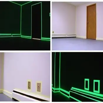 New Karanlıkta Işık Veren  Yansıyan 4 Metre Fosforlu Yeşil Şerit Bant