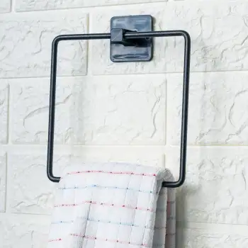 New Kendiliğinden Yapışkanlı Siyah Paslanmaz Metal Kare Havluluk