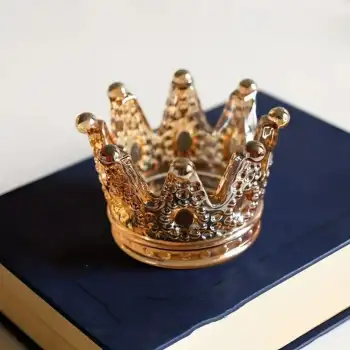 New Kral Tacı Model Mini Mumluk,Küllük,Lokumluk Çok Amaçlı Şeffaf Bronz Cam Kase