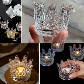 New Kral Tacı Model Mini Mumluk,Küllük,Lokumluk Çok Amaçlı Şeffaf Cam Kase