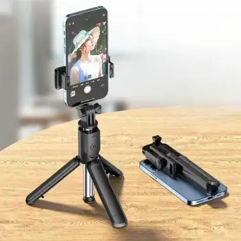 New Masaüstü Tripod Olabilen Telefon Tutuculu Kablosuz Kumandalı Selfie Çubuğu