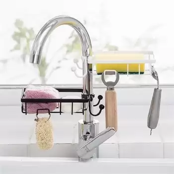 New Paslanmaz Çelik Mutfak Banyo Musluğuna Sabitlenebilir Sabunluk