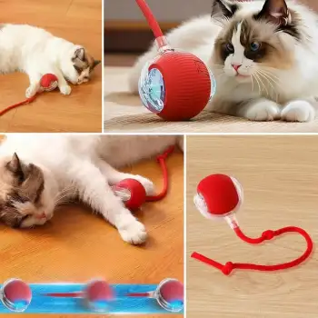 New Şarjlı Otomatik Hareketli Kedi Köpek İçin 360 Derece Dönen İnteraktif Akıllı Oyun Topu