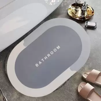New Sihirli Süper Su Emici Kaymaz Tabanlı Oval Paspas 40*60 cm