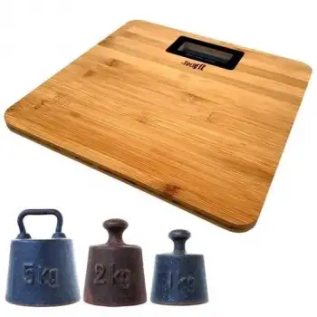 New Techfit Bambu Banyo Baskülü Yüksek Hassasiyetli Darbelere Dijital Dayanıklı Terazi Tf 1065 M