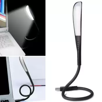 New USB Girişli 14 Ledli 3 Kademeli Dokunmatik Masa/Kitap Okuma Lambası Ledi Siyah