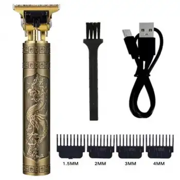 New Vintage Görünümlü Güçlü 4 Farklı Başlıklı USB ŞarjlI Manuel Tıraş Makinası