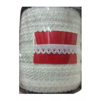 Çamaşır Lastiği Dantelli 1 cm 1 Metre Kırık Beyaz