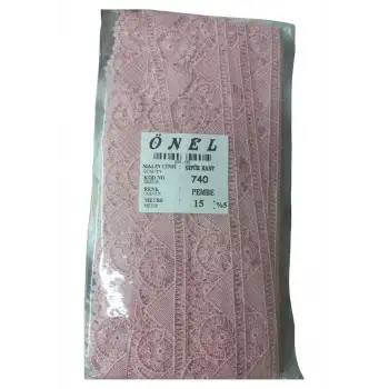 Dantel Polyester Güpür Bant Pembe 15 Metre En 3 cm ON-740-P