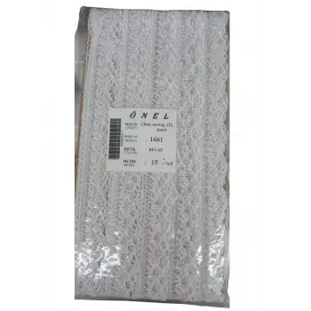Dantel Polyester Sanal Tül Bant Beyaz 15 Metre En 6 cm ON-1661-B