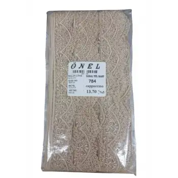 Dantel Polyester Sanal Tül Bant Cappucino 13,70 Metre En 6 cm ON-784-C