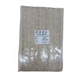 Dantel Polyester Sanal Tül Bant Cappucino 14,60 Metre En 6 cm ON-698-C