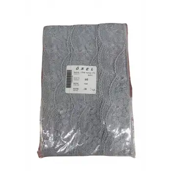 Dantel Polyester Sanal Tül Bant Gri 20 Metre En 6 cm ON-60-G