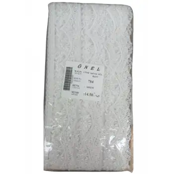 Dantel Polyester Sanal Tül Bant Krem 14,50 Metre En 3 cm ON-784-KR
