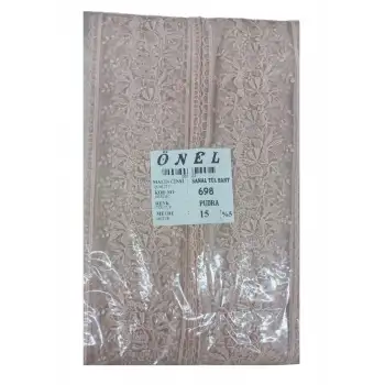 Dantel Polyester Sanal Tül Bant Pudra 15 Metre En 6 cm ON-698-PU