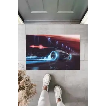 Dekoratif Dijital Araba Siyah Kapı Paspası Dış Mekan Paspas K-2121