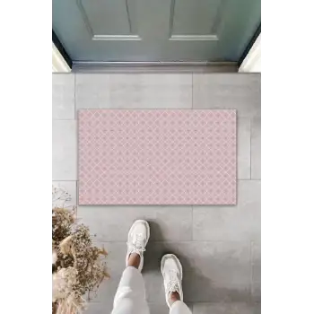 Dekoratif Dijital Baskı Lila Motif Dış Mekan Paspas K-2092