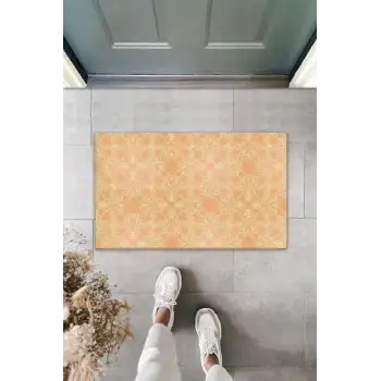 Dekoratif Dijital Baskı Yavruağzı Motif Dış Mekan Paspas K-2086