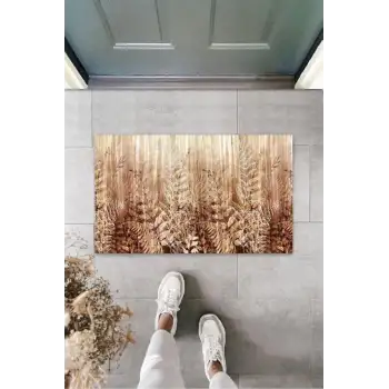 Dijital Baskı Kahverengi Kuru Yaprak Paspas K-3133