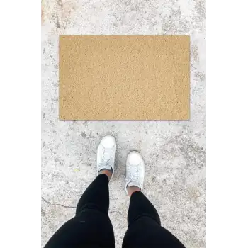 Dijital Baskı Krem Kıvırcık Desen Kapı Önü Paspası K-1018