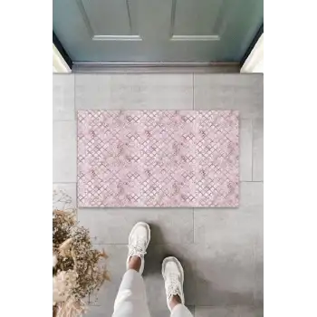 Dijital Baskı Pembe Karışık Paspas K-3085