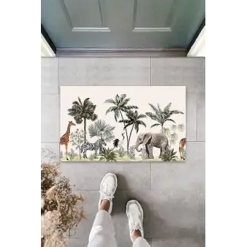 Dijital Baskı Pudra Safari Paspas K-3096