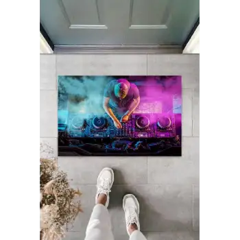 Dijital Baskı Renkli Dj Kapı Paspası K-2108