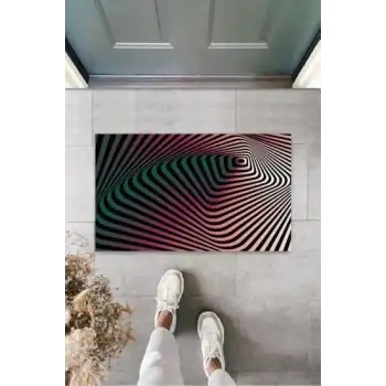 Dijital D Spiral Siyah-Pembe Kapı Paspası Dış Mekan Paspas K-3170