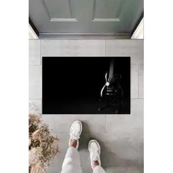 Dijital Elektro Gitar Siyah Kapı Paspası Dış Mekan Paspas K-2117