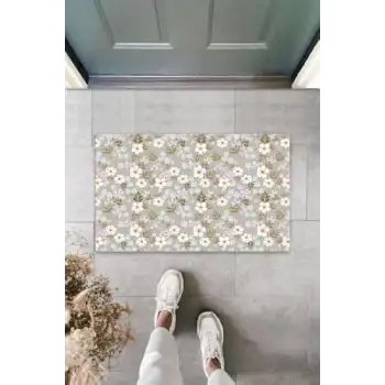 Dijital Papatya Çok Renkli Kapı Paspası Dış Mekan Paspas K-3107