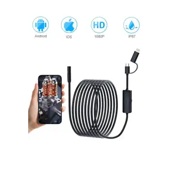 Endoskop Yılan Video Kamera Ios Ve Android Uyumlu Led’li 10 Metre 8 Mm Sert Kablo 2mp