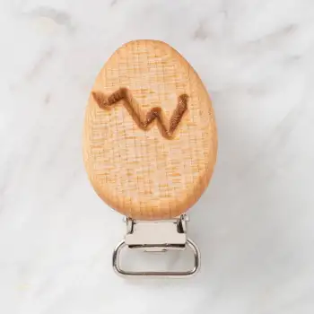 Hobi Baby Yumurta Figürlü Organik Ahşap Emzik Klip