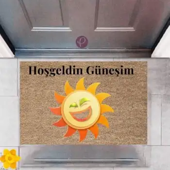 Kapı Önü Paspası Dekoratif Dijital Baskı Güneş P-2435
