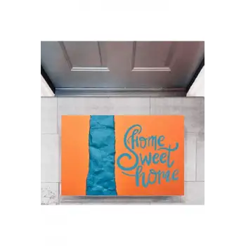 Kapı Önü Paspası Dekoratif Dijital Baskı Home Sweet Home P-2328
