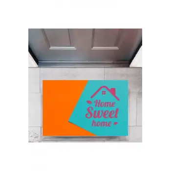 Kapı Önü Paspası Dekoratif Dijital Baskı Home Sweet Home P-2329