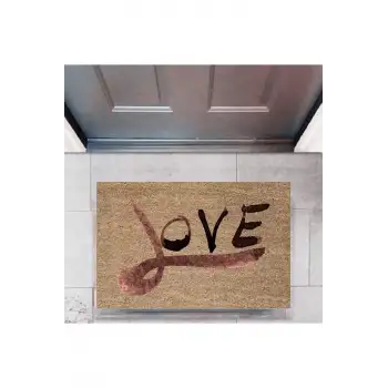 Kapı Önü Paspası Dekoratif Dijital Baskı Love P-2319