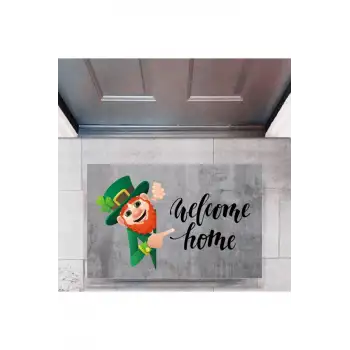 Kapı Önü Paspası Dekoratif Dijital Baskı Welcome Home P-2336