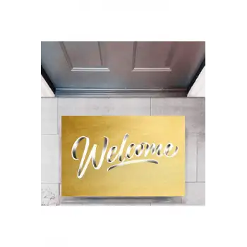 Kapı Önü Paspası Dekoratif Dijital Baskı Welcome P-2324