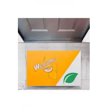 Kapı Önü Paspası Dekoratif Dijital Baskı Welcome P-2345