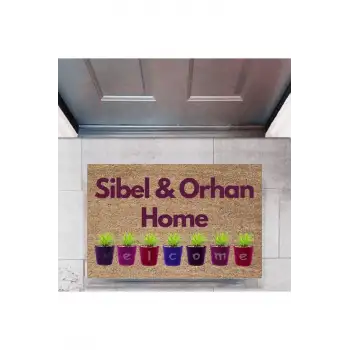 Kapı Önü Paspası Dekoratif Dijital Baskı Welcome P-2461