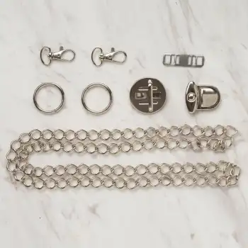 Loren Çanta Aksesuar Seti Gümüş