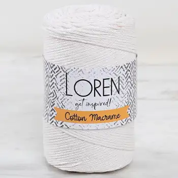Loren Cotton Macrame Açık Krem - 702 - 34364